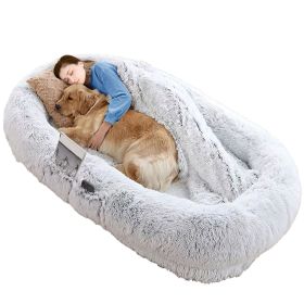 Human Size Dog Bed with Pillow Blanket 72.83x47.24x11.81in Bean Bag Bed Washable Removable Flurry Plush Cover Large Napping Human-Sized Bed For A Human Size Dog Bed with Pillow Blanket 72.83x47.24x11.81in Bean Bag Bed Washable Removable Flurry Plush Cover Large Napping Human-Sized Bed For A